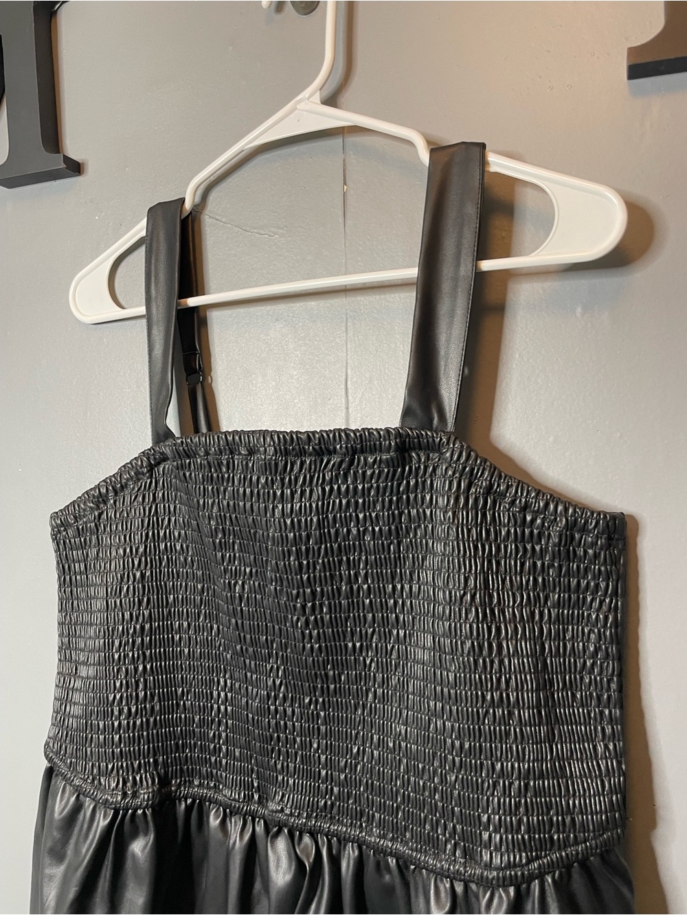 torrid Black Faux Leather Smocked Peplum Camisole Tank Top size XL new - Picture 2 of 11